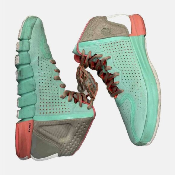 9/10 Size 13 1/2 - Adidas D Rose 4 Boardwalk Mint Men's Basketball Shoes FZ0891 - Picture 3 of 7